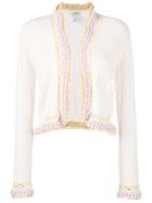 Chanel Vintage Open Front Embroidered Cardigan - Nude & Neutrals
