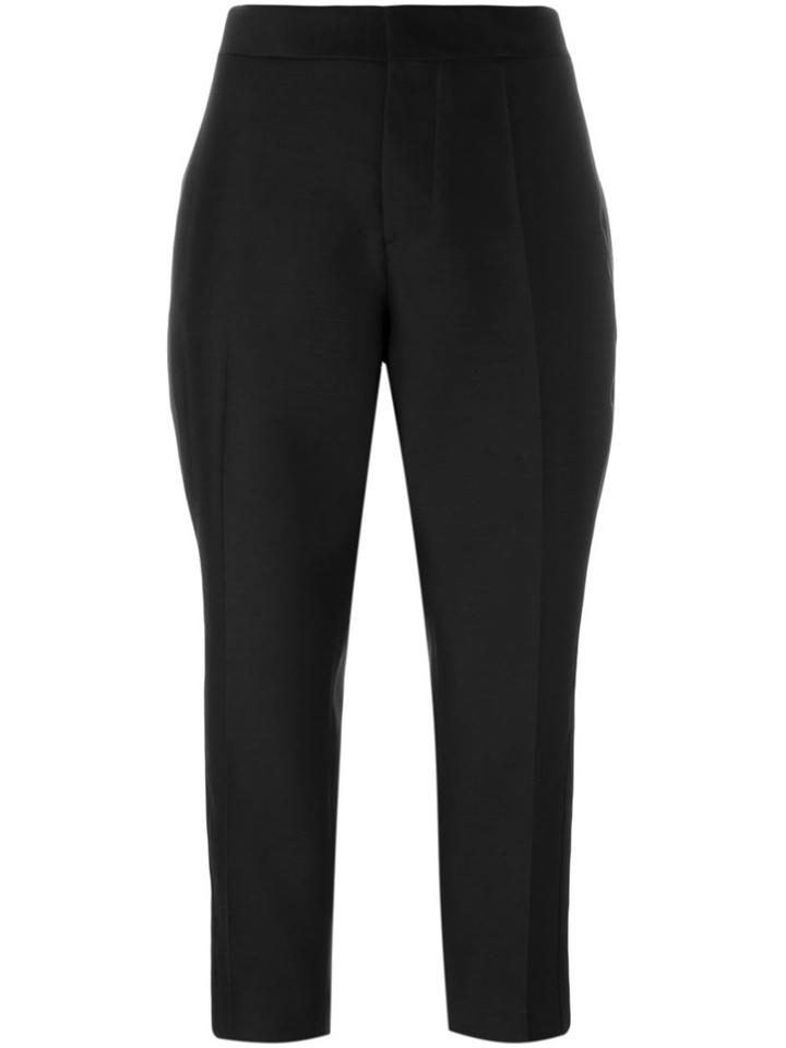 Dsquared2 Cropped Trousers, Women's, Size: 40, Black, Silk/polyester/virgin Wool