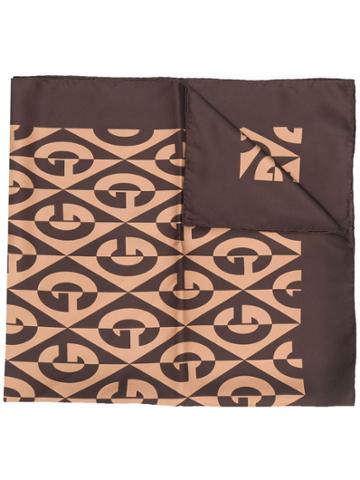 Gucci Scarf Silk Gg Privilege - Brown