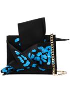 No21 Sequinned Abstract Bow Mini Bag - Black