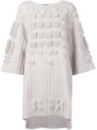 Alena Akhmadullina - Tunic Jumper - Women - Cotton/mink Fur/wool/viscose - 40, Women's, Nude/neutrals, Cotton/mink Fur/wool/viscose