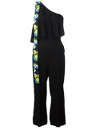 Msgm Asymmetric Jumpsuit, Women's, Size: 38, Black, Acetate/viscose/polyester