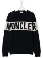 Moncler Kids Logo Knitted Sweatshirt - Blue