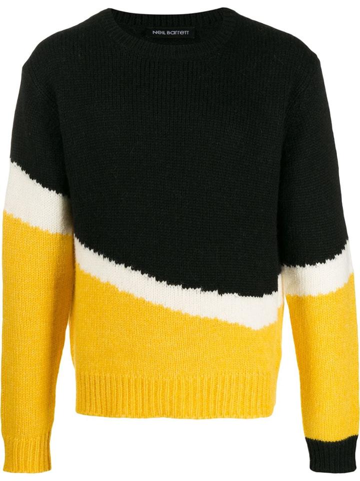 Neil Barrett Colour-block Jumper - Black