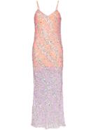 Ashish Contrast Slip Sequin Embellished Sleeveless Gown - Purple