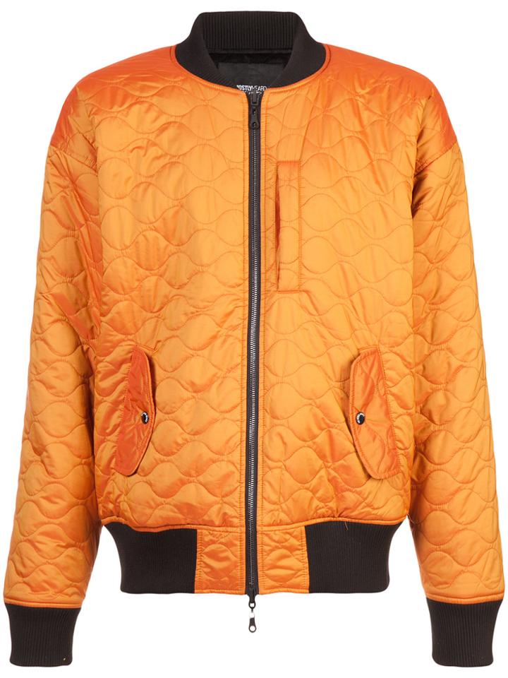 Mostly Heard Rarely Seen Quilted Bomber Jacket - Yellow & Orange