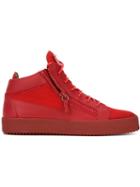 Giuseppe Zanotti Design Kriss Hi-top Sneakers, Men's, Size: 39, Red, Leather/nylon/rubber
