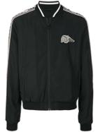 Just Cavalli Skull Patch Bomber Jacket - Black