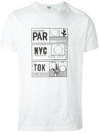 Kenzo Travel Tag Print T-shirt, Men's, Size: Large, White, Cotton/polyester