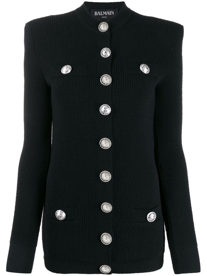 Balmain Rib-knit Cardigan - Black