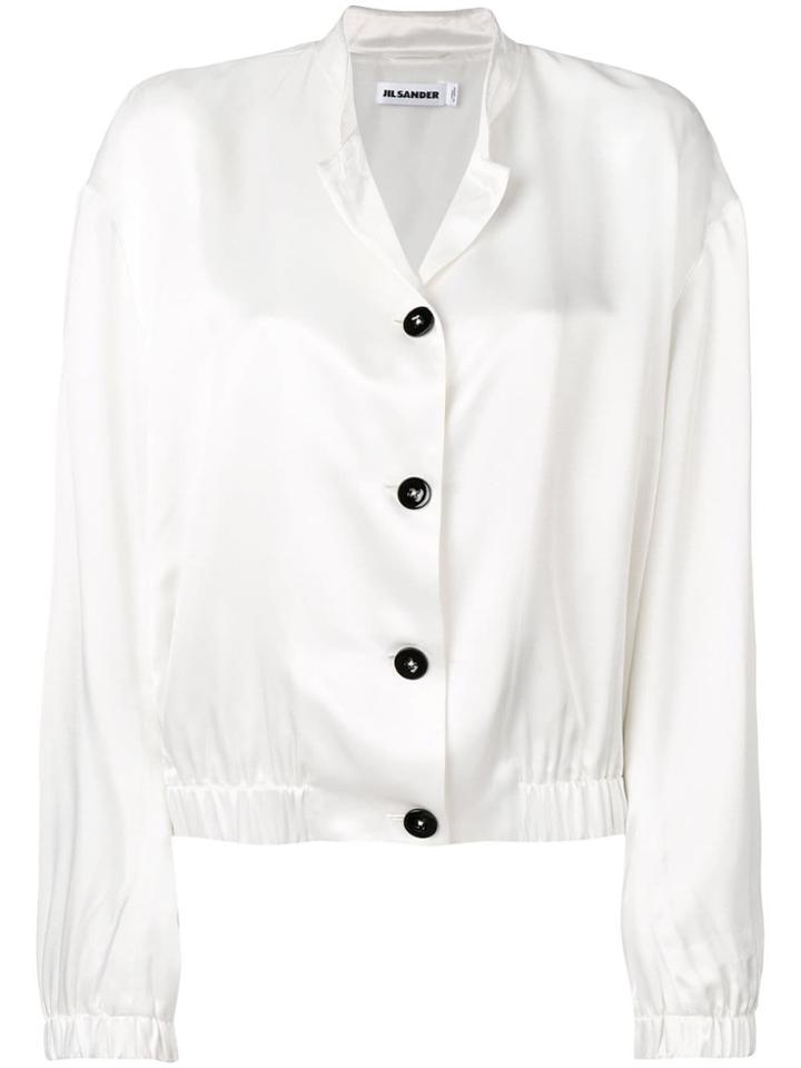 Jil Sander Logo Bomber Jacket - White