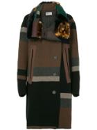 Kolor Off-centre Button Coat - Brown