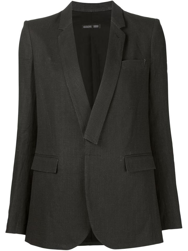 Alexandre Plokhov Single Button Blazer, Women's, Size: 38, Black, Linen/flax