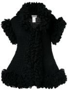 Yohji Yamamoto Vintage Knitted Sleeveless Ruffle Jacket - Black