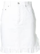 Msgm Ruffle Detail Skirt - White