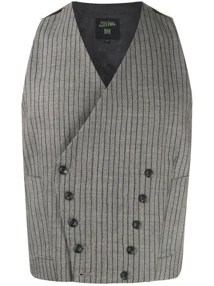 Jean Paul Gaultier Vintage Striped Waistcoat - Grey