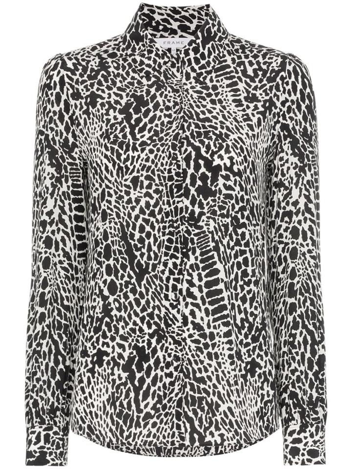 Frame Animal Print Blouse - Black