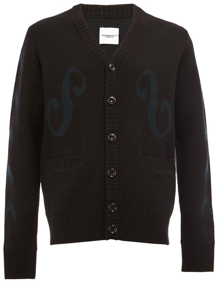 The Soloist Embroidered Button Cardigan, Men's, Size: 50, Black, Cashmere