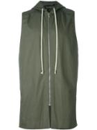 Rick Owens Hooded Gilet, Men's, Size: 48, Green, Cotton/viscose/cupro