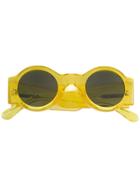 Linda Farrow Dries Van Noten 98 C17 Round Sunglasses - Yellow & Orange
