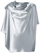 Gianluca Capannolo Draped Blouse, Women's, Size: 42, Grey, Triacetate/polyester