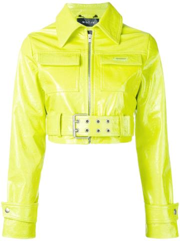 Misbhv Cropped Leather Jacket - Yellow