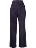 Pleats Please By Issey Miyake Cropped Flared Trousers - Purple