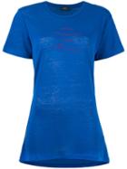 Diesel 't-sully' Long Embroidered T-shirt, Women's, Size: Xs, Blue, Lyocell/linen/flax