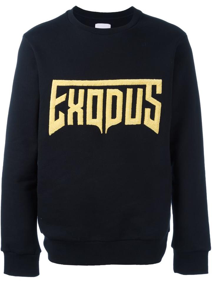 Palm Angels 'exodus' Embossed Sweatshirt, Men's, Size: Large, Black, Cotton/metal