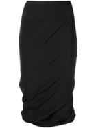 Rick Owens Ruched Pencil Skirt - Black