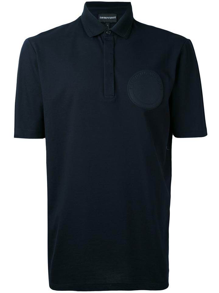 Emporio Armani - Logo Patch Polo Shirt - Men - Cotton - S, Blue, Cotton
