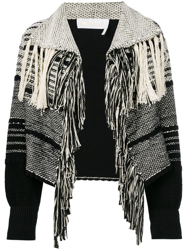 Chloé Tassel Embellished Cardigan - Black