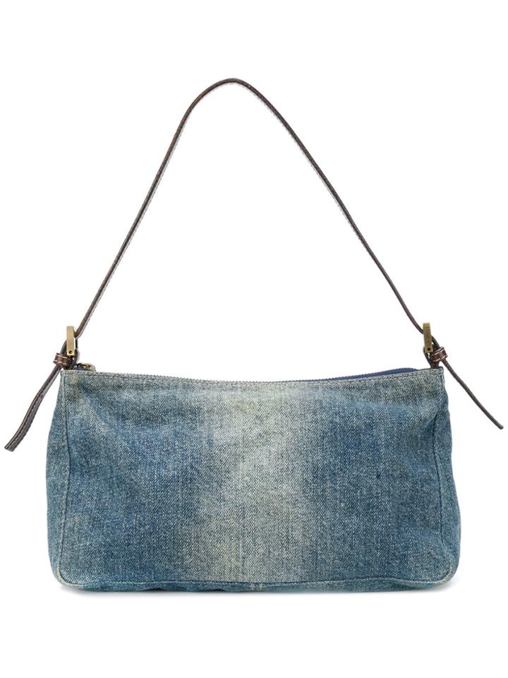 Fendi Vintage Denim Shoulder Bag - Blue