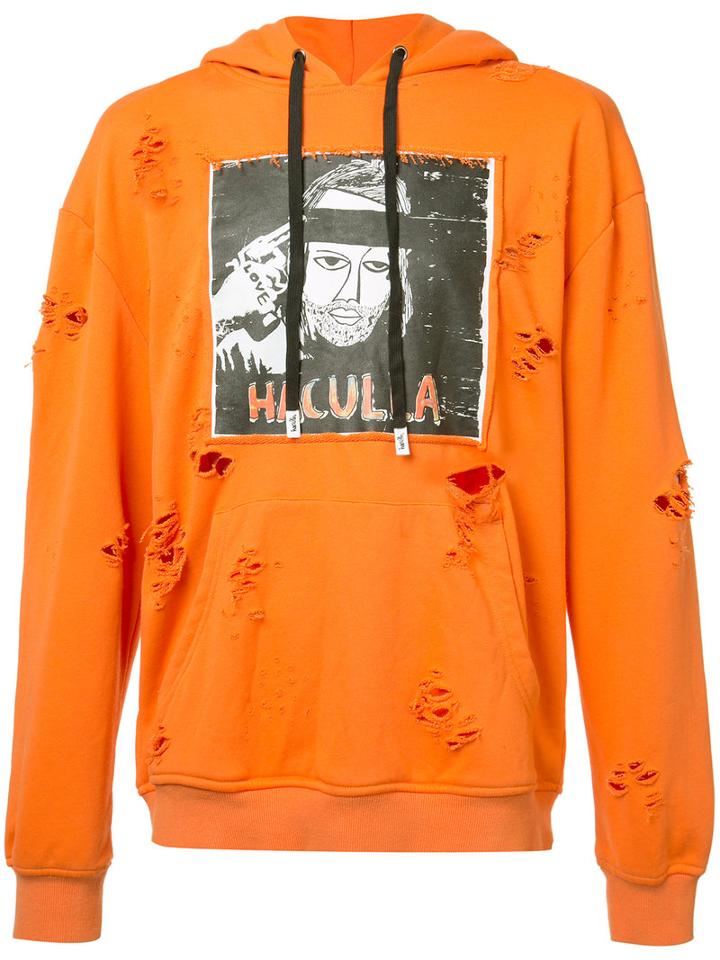 Haculla Printed Hoodie, Men's, Size: Medium, Yellow/orange, Cotton