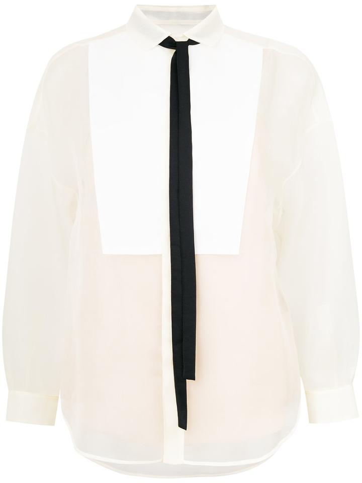 Red Valentino - Embroidered Blouse - Women - Polyester - 42, Nude/neutrals, Polyester