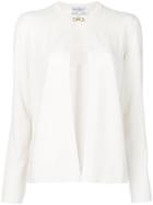 Salvatore Ferragamo - Classic Knitted Cardigan - Women - Virgin Wool - M, Nude/neutrals, Virgin Wool