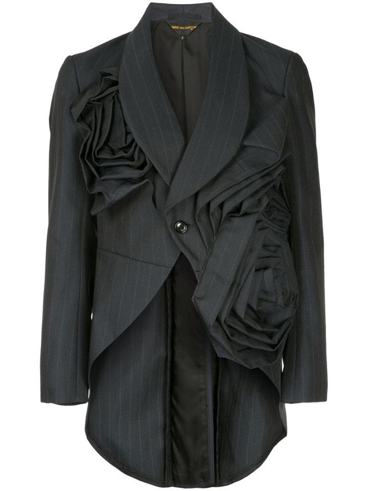 Comme Des Garçons Pre-owned Pinstripe Tailored Blazer - Black