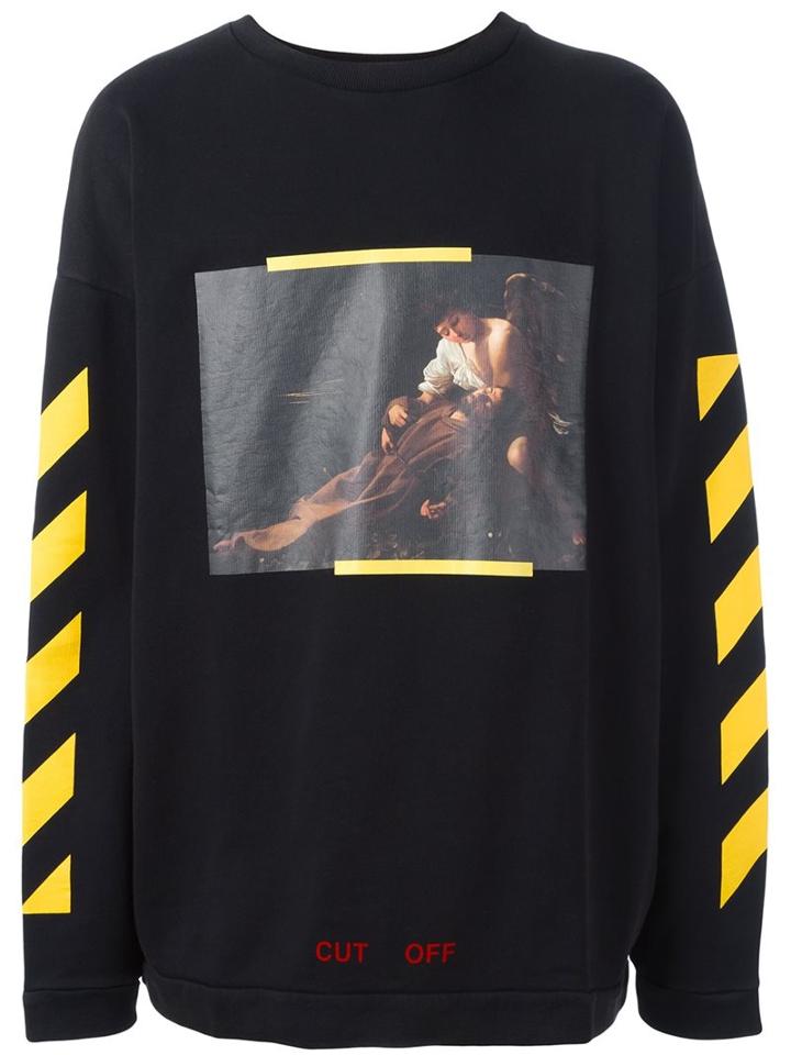 Off-white Printed Sweatshirt, Men's, Size: Xxs, Black, Cotton