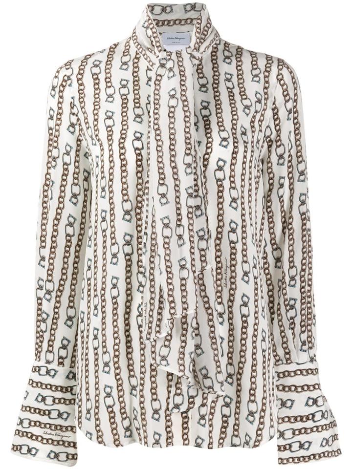 Salvatore Ferragamo Chain Print Shirt - Neutrals
