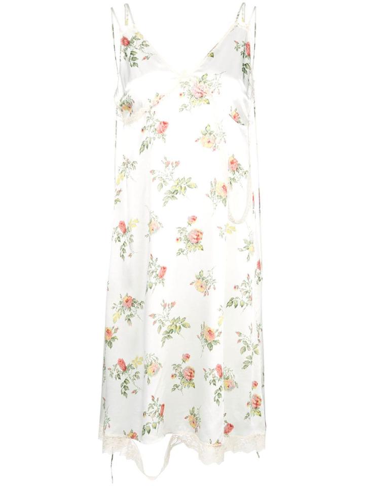 R13 Floral Print Slip Dress - White