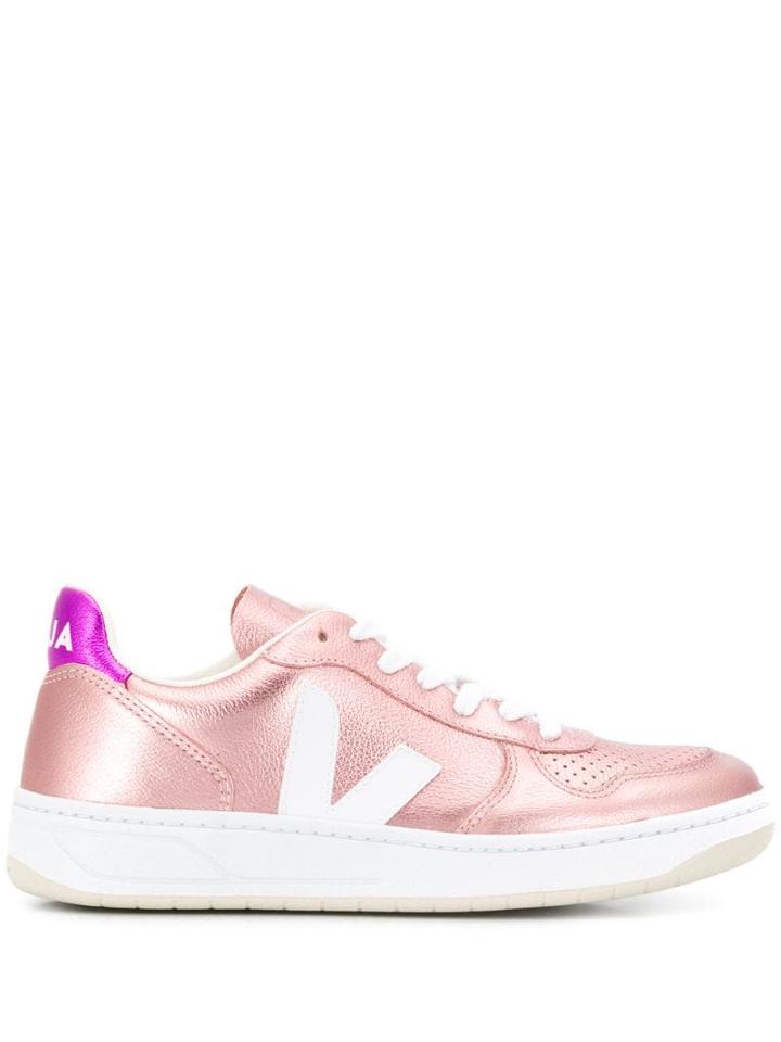 Veja Metallic Effect Sneakers - Pink