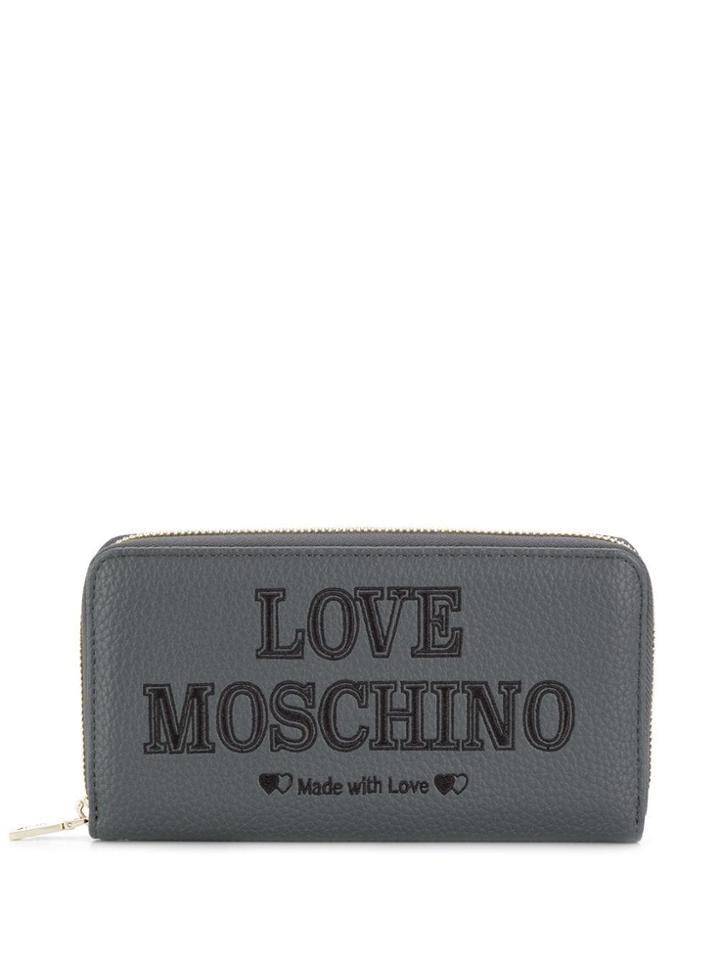 Love Moschino Embroidered Wallet - Grey