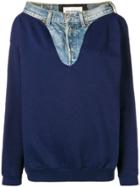 Night Market Denim Detail Sweatshirt - Blue