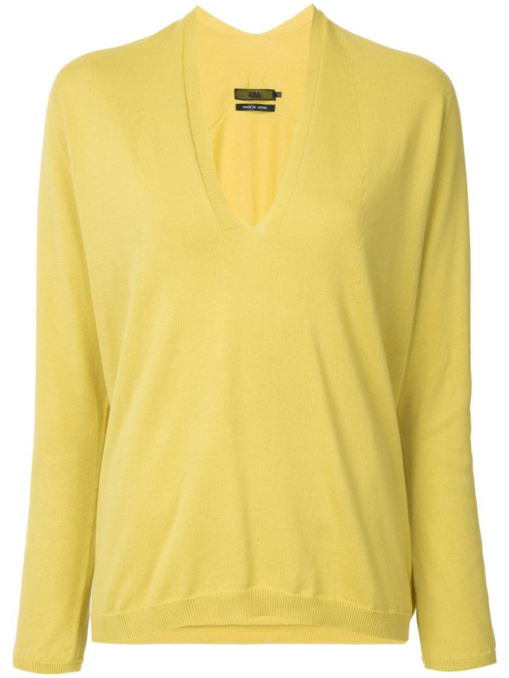 Aula Deep V-neck Jumper - Yellow & Orange