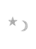 Federica Tosi Crystal Embellished Star Stud Earrings - Metallic