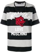 Love Moschino Striped University T-shirt - Black