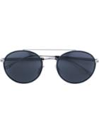 Boss Hugo Boss - Round Frame Bar Sunglasses - Unisex - Metal (other) - One Size, Black, Metal (other)