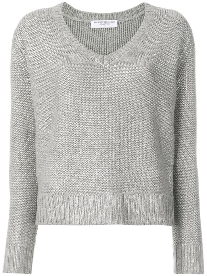 Majestic Filatures V-neck Sweater - Green