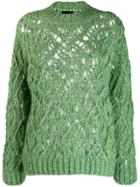 Stine Goya Alexa Open-knit Jumper - Green