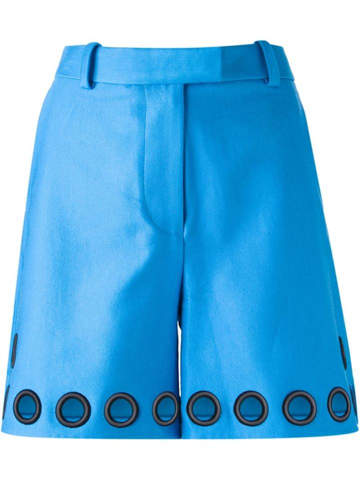 3.1 Phillip Lim Eyelet Shorts, Women's, Size: 8, Blue, Cotton/viscose